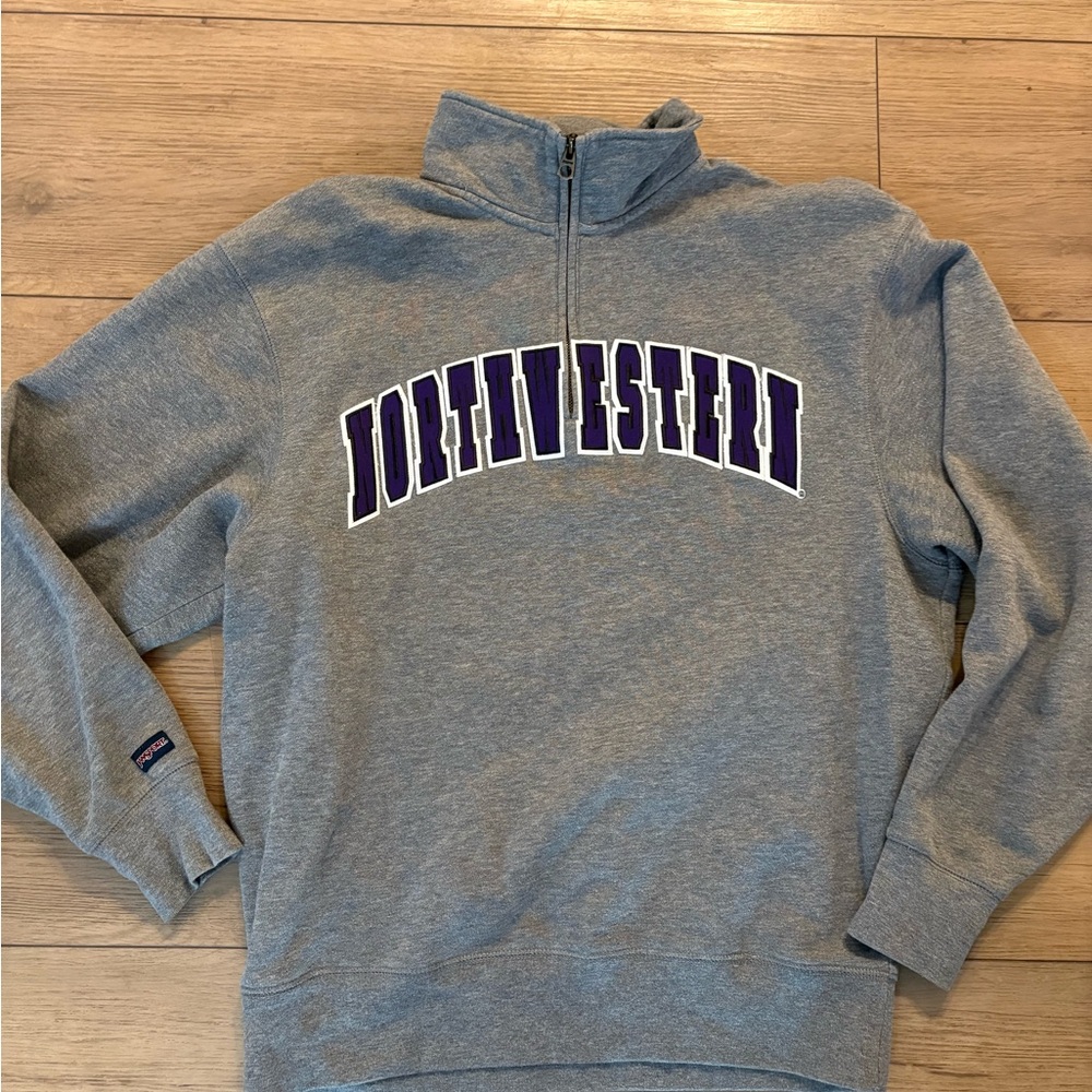 Jansport Gray Northwestern Zip-Up Sweater